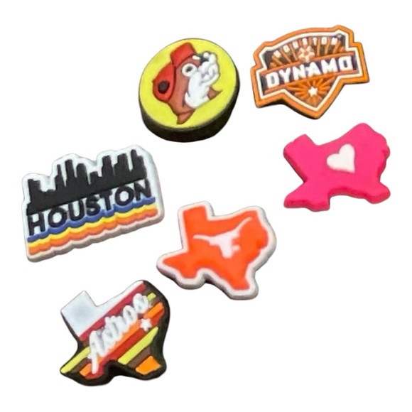 Texas Shoe Charms 12 CROC Style Jibbitz Charms Astros HEB Whataburger Buccees - Picture 2 of 4